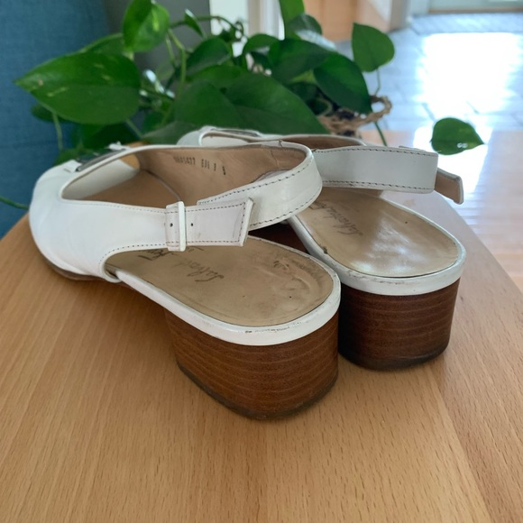 Salvatore Ferragamo White Neutral Slingback heels Sz 8 B - Picture 4 of 8